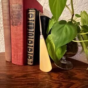 Antique Faux Ivory Vintage Victorian Shoehorn and Button Hook Made in England